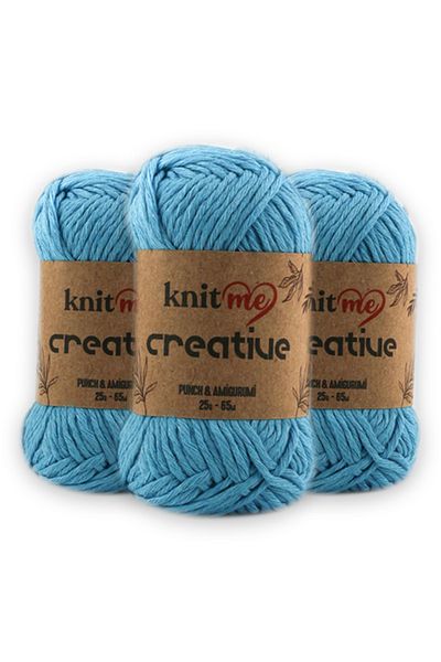 knitme Creatıve 25 Gr 3'lü Πακέτο %100 βαμβάκι Amigurumi Punch Χειροποίητο Νήμα Taka Yarn (1007)