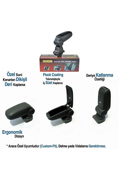 Niken Ford Focus 3 2012-2014 (WITHOUT USB) Armrest Black