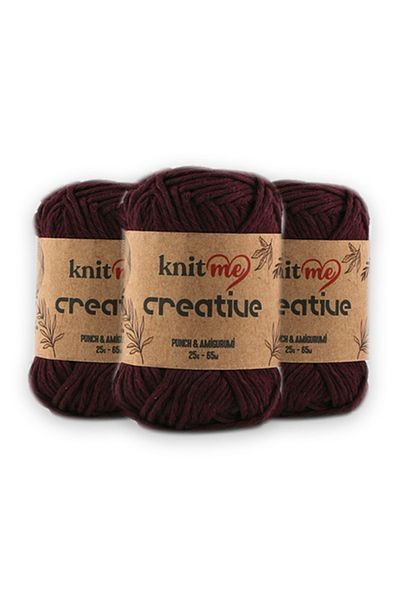 knitme Creatıve 25 Gr 3'lü Paket %100 Βαμβάκι Amigurumi Punch Χειροποίητο Νήμα Taka Yarn (1041)