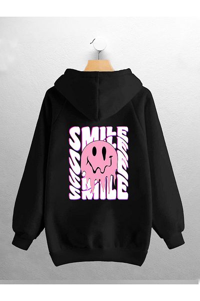 CANDEL Φούτερ με κουκούλα Unisex με στάμπα Smile Back