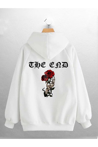 CANDEL Φούτερ Unisex με κουκούλα The End And Rose Back Printed