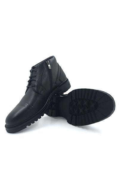 Pierre Cardin Men's Genuine Leather Black Boots 77667