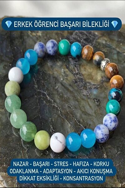 NehirTaş سوار نجاح الطالب الرجالي كابلانج - حجر طبيعي معتمد، فيروزي، عقيق، سو...