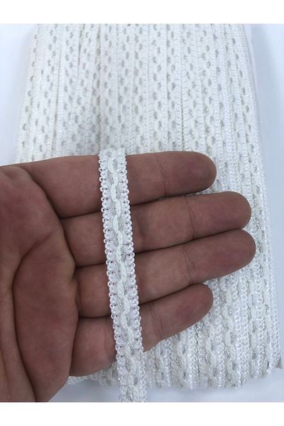 Hobigram Διακοσμητική κορδέλα White Silver Glitter Water Stone Grout – Διακοσμητική κορδέλα, Κομψό Σχέδιο, Γυναικείο Αξεσουάρ – De