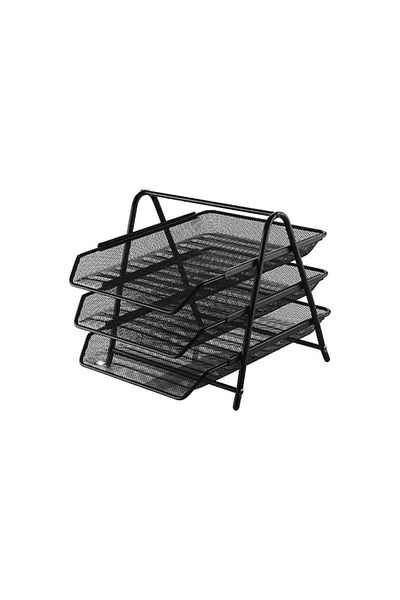 Globox 3-Piece Document Rack - Black Metal