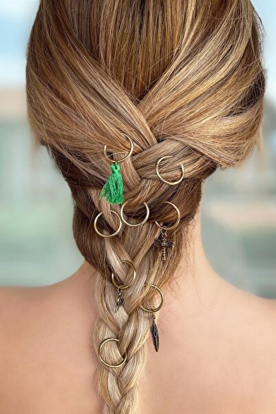 Atolye Ferda Mixed Figure Hair Earrings (8 Pieces)