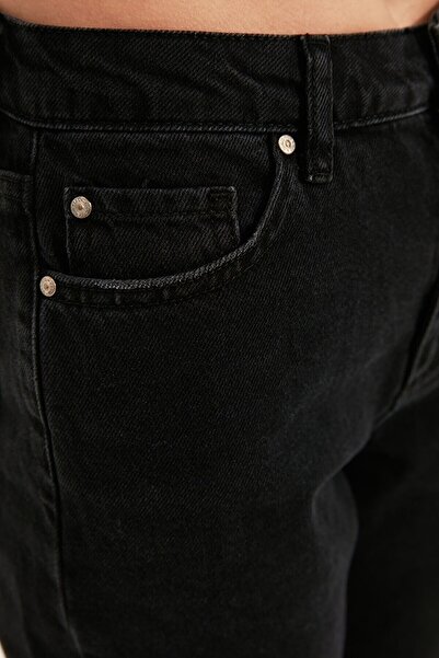 LİMABEL Lena Чорні Невицвітаючі Джинси-бойфренди для жінок з високою талією т...