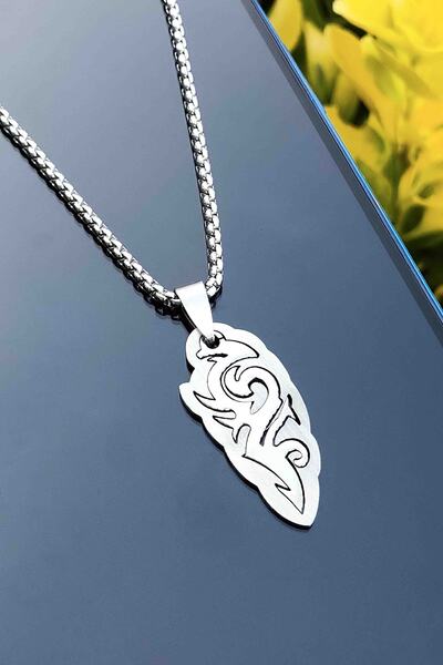 TREND COLLECTİON Stainless Steel Necklace with Dragon Pattern Motif