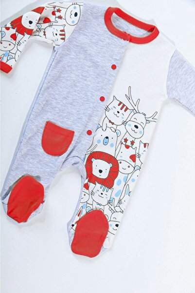 Cocoshka 100% Cotton Blue Mini Animals Printed Newborn Baby Rompers Set