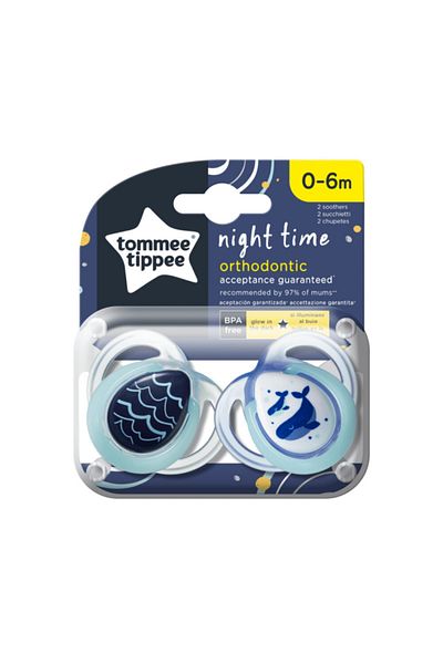 tommee tippee Night Pacifier Set of 2 0-6 Months