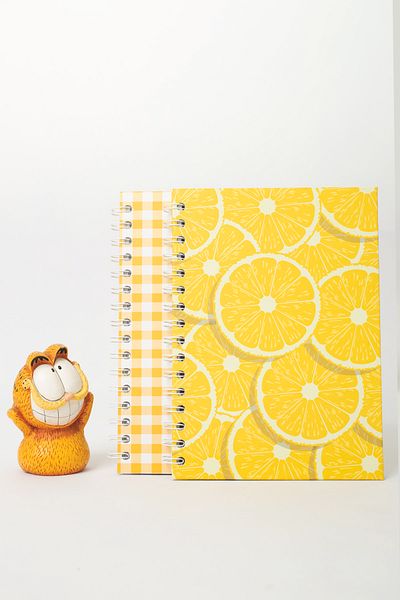 paperlab A5 2-Piece Lemon Patterned and Fresh Notebook