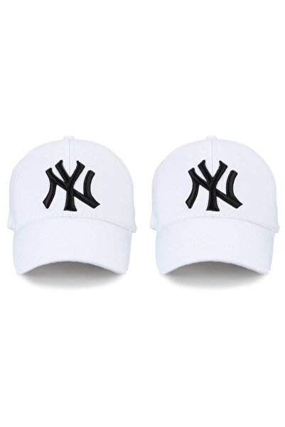 NİBBİA Set de șepci hip hop pentru bărbați și femei - 2 piese alb-negru, șapc...