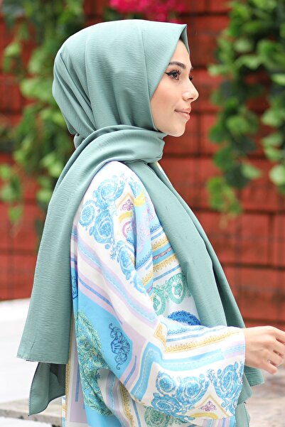 AFVENTE Πράσινο βαμβακερό σάλι Cazz