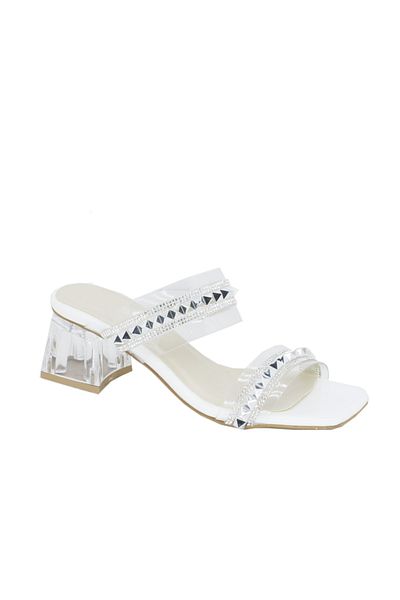 TRENDYSHOES Trendyshose Mc 001 Papuci de damă cu toc gros, confortabili, cu pietre