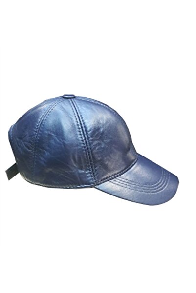 Derimont's Hakiki Deri Lacivert Renk-spor Unisex Bayan Erkek Kep Kod-s-31