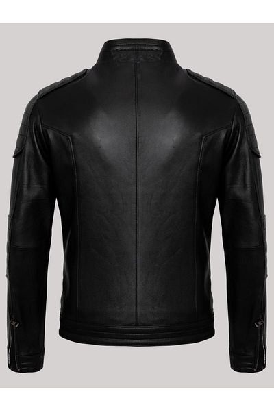 Derimont's Genuine Lambskin Black Men's Leather Coat Leon Leather Jacket