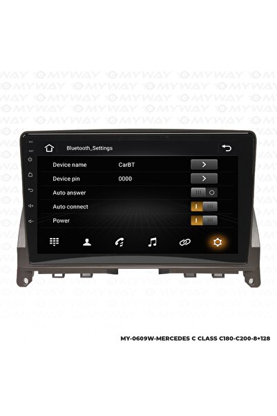 MYWAYY Mercedes C Class C180-c200 Android Carplay Navigasyon Multimedya Ekran-8gb Ram