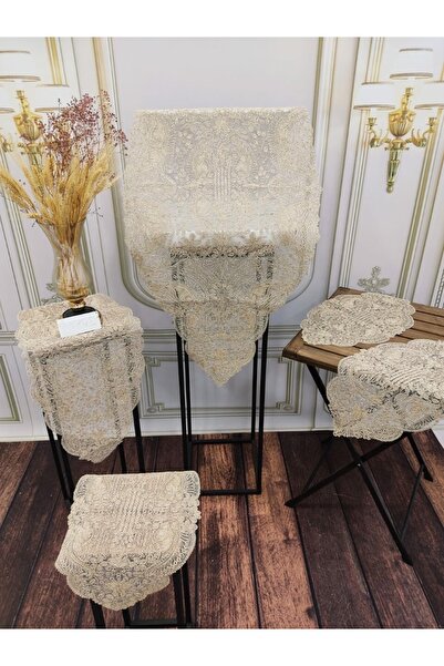 ZeynoÇeyiz Lüx Salon Takımı 5 Parça Capucino