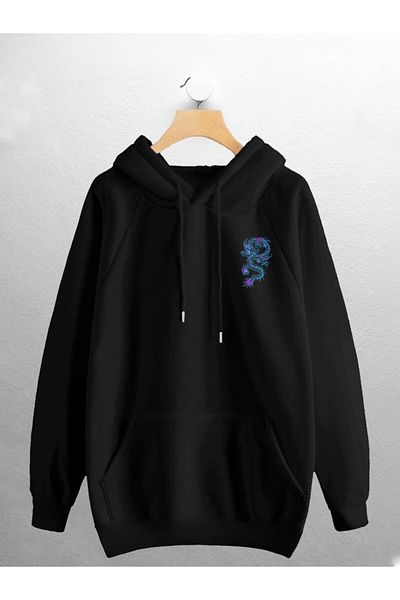 Joza Outdoors Unisex Women's Men's Design Dragon Printed Black Oversize Sweat