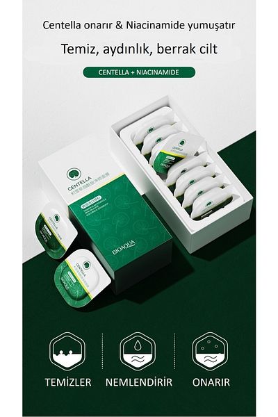 Bioaqua Centella Asiatica Purifying Moisturizing Pudding Masks Set of 8 7.5 Gr X 8 Pieces