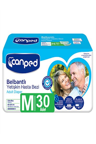 Canped Size M 30 Pack Polyethylene Adult Patient Diapers