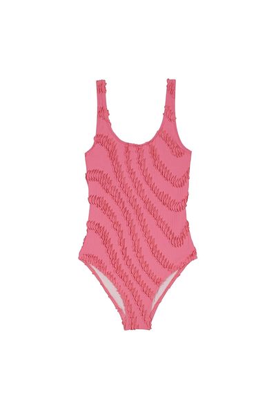 AQUELLA Kids Textured U Collar Swimsuit