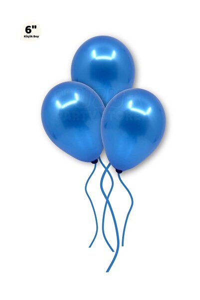 Huzur Party Store Küçük Mini Boy Lacivert Renkli Metalik Balon 10 Adet 6 Inç ...