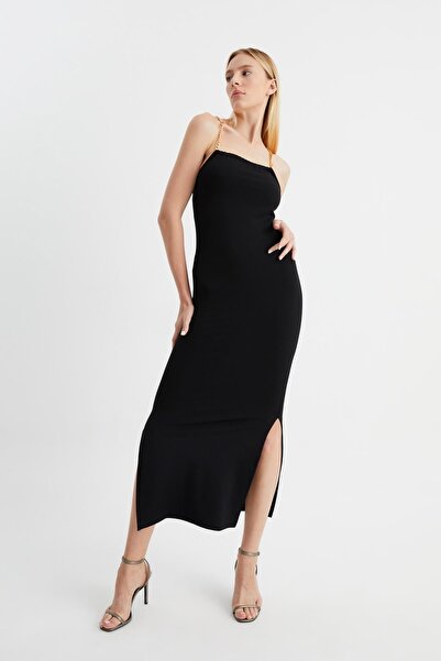 ALEXANDERGARDI Chain Strap Slit Dress (b22-468a)