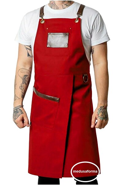 medusaforma Cross Strap Kitchen Apron Master Chef Cafe Restaurant Chef Waiter...