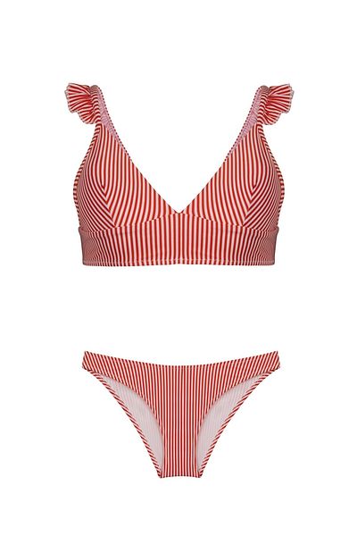 AQUELLA Frilly Triangle Bikini Set