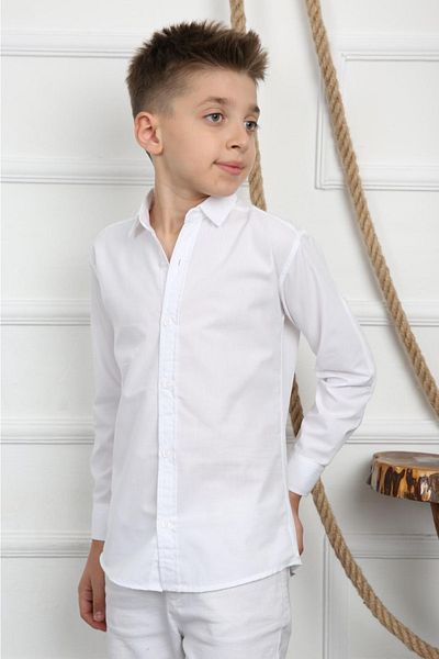 My Kids Wear Cămașă de școală albă uni Terikoton