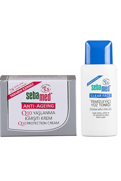 Sebamed Cilt Bakım Seti - Q10 Yaşlanma Karşıtı Krem - Clear Face Temizleyici ...
