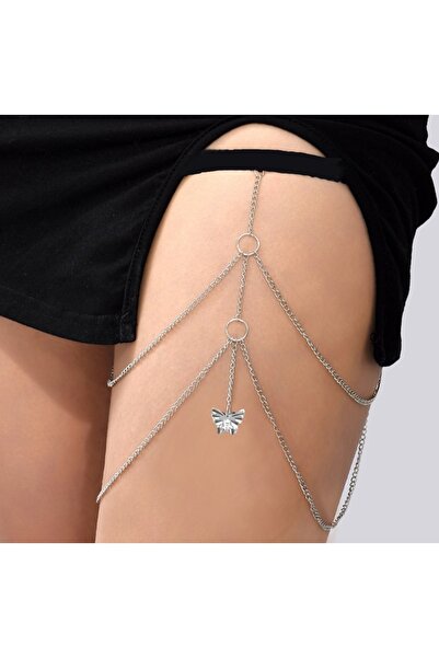 TakıConcept Kelebek Detaylı Elastik Bacak Zinciri Vücut Aksesuarı