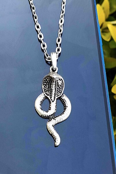 TREND COLLECTİON Kobra Yılan Model Gümüş Kaplama Kolye