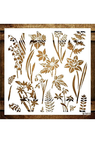 STENCİLTASARIM Cakes Stencil St415 Pasta, Kurabiye, Kek Süsleme Şablonları