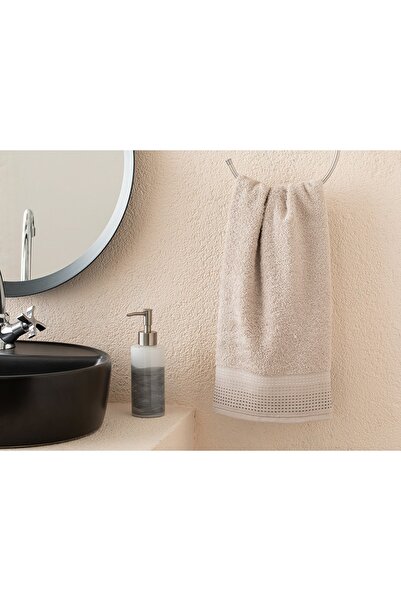 English Home Πετσέτα προσώπου με ρίγες 50x76 εκ. ανοιχτό μπεζ