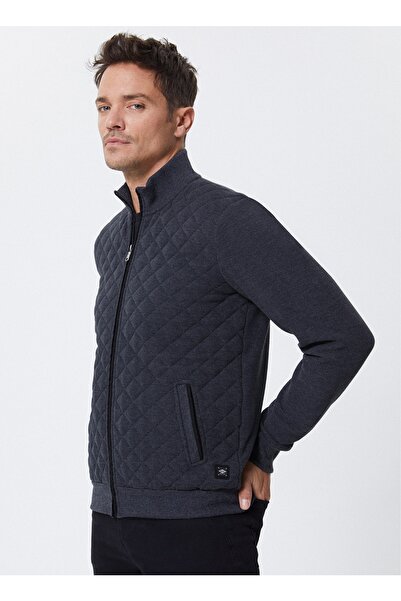 Lee Cooper Crew Neck Anthracite Melange Men's Sweatshirt 221 Lcm 2410447504 _Newjump Sweatshı