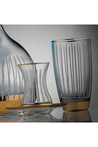 KCD Natür Altın 61 Parça Su Takımı Şişeli Çeyiz Seti