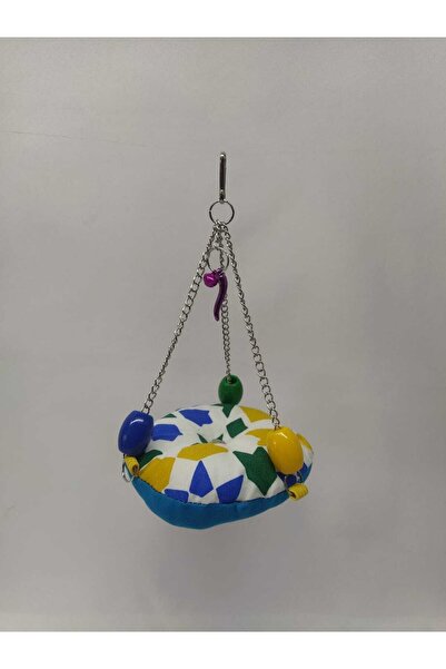 Mavi Kaktüs Kus Yatagı Zıncırlı Hamak Kafes Oyuncagı Kus Oyuncagı Sallanan Ha...