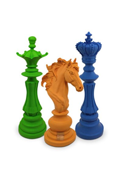 Tual Hobi Sanat Dekoratif Satranç Taşı Set Heykel Biblo