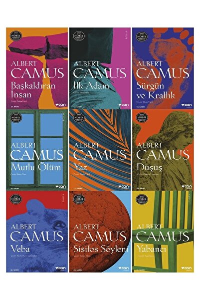 Can Yayınları Nobel Ödüllü Yazarlar 1: Albert Camus 9 Kitap: Yabancı - Sisifos Söyleni - Veba - Düşüş...