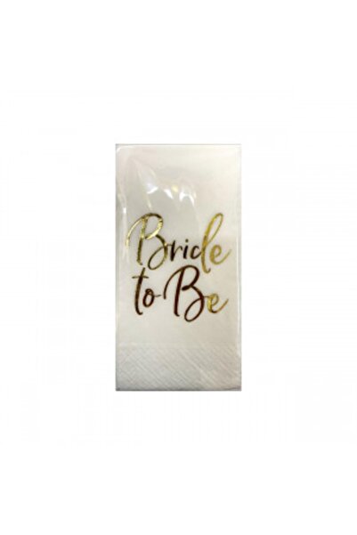 kidspartim Gold Yaldızlı Beyaz Bride To Be Peçete 16 Lı