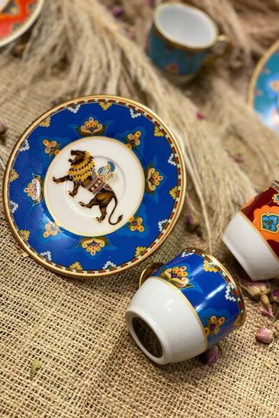 Lemm Home Semerkand Aslan 2 Piece Turkish Coffee Cup