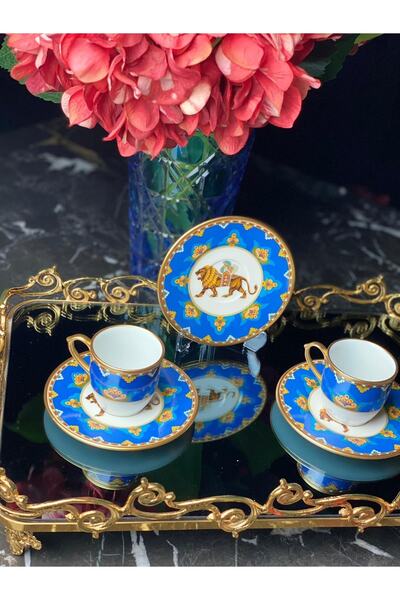 Lemm Home Semerkand Aslan 6-Piece Turkish Coffee Cup