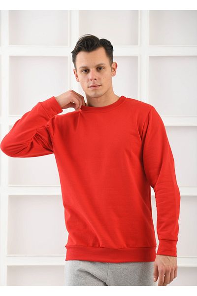 NewCabin Crew Neck Unprinted Red Color Sweatshirt
