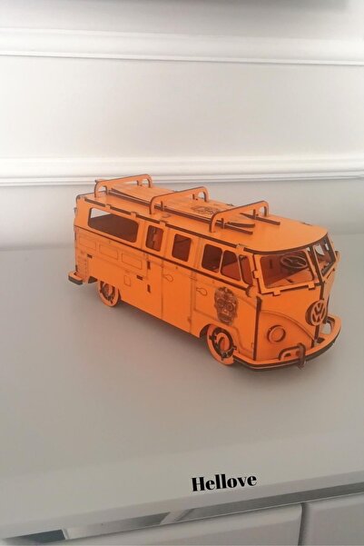 AVMmarketim Ahşap Maket Vosvos Minibüs Dekoratif Süs Nostaljik Obje Biblo Woswos