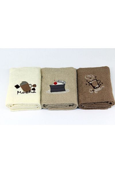 Çeştepe Set of 3 100% Cotton Hand and Face Towels 40x60 Boxed
