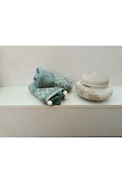 Kardelen 100% βαμβακερή μαλακή πετσέτα - Pompom Dowry Hand Face