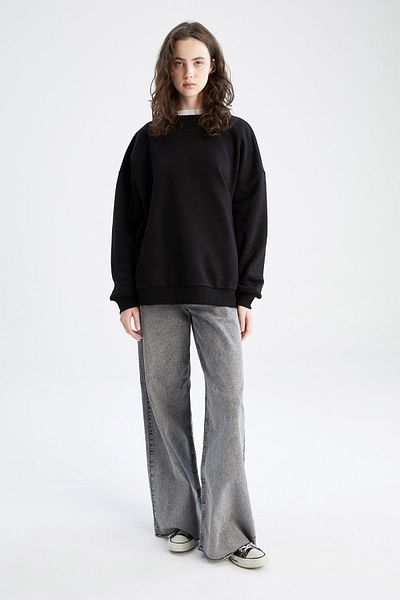 DeFacto Φούτερ Oversize Fit Crew Neck