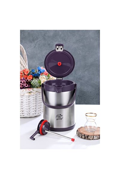 Cooker Çift Katlı Paslanmaz Çelik 2.5 Litre Termos Mor Ckr2007